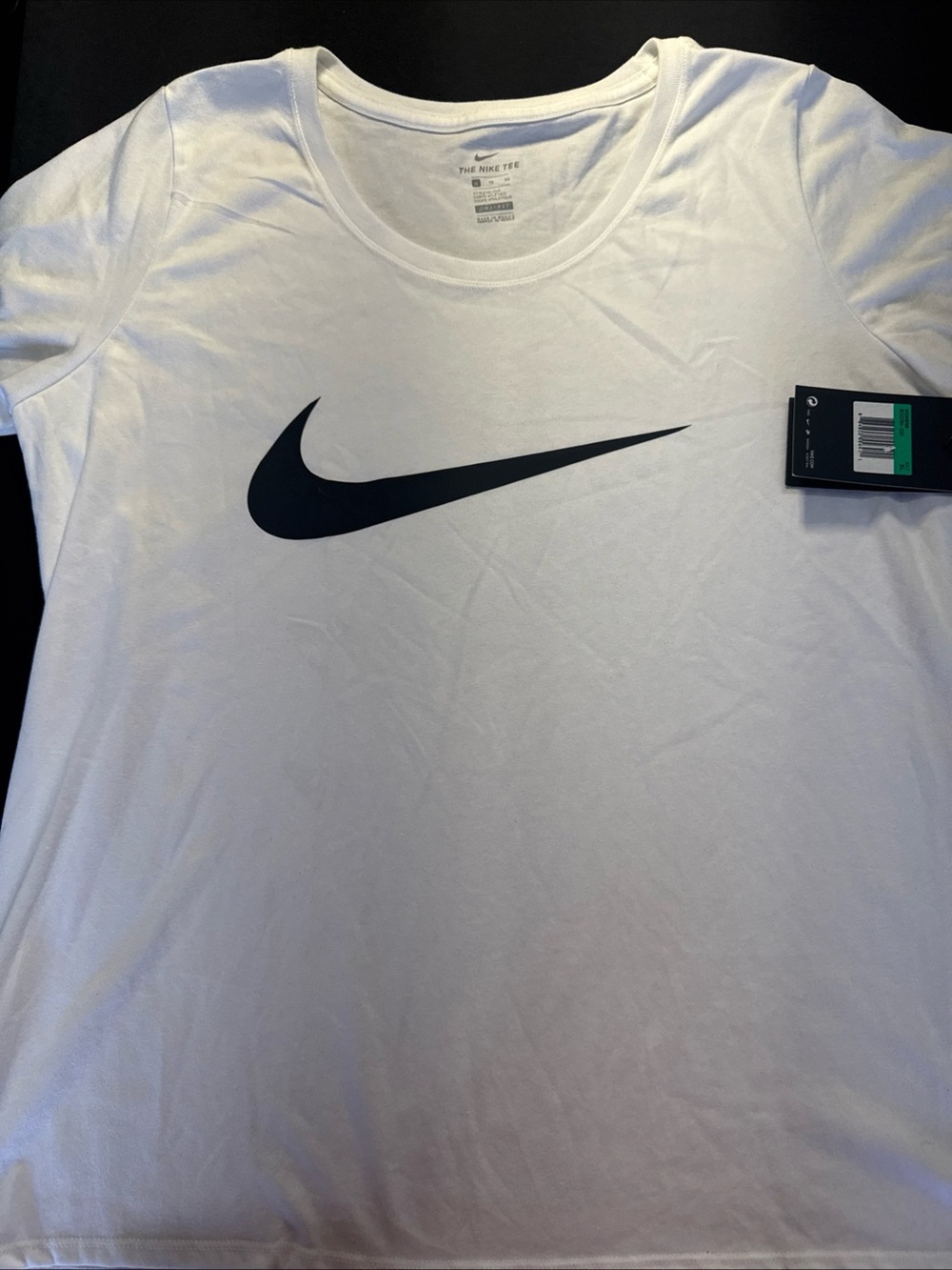 Nike Women's Dri-FIT Scoop Neck T-Shirt XL White Golf Graphic Tee NWT BQ5234